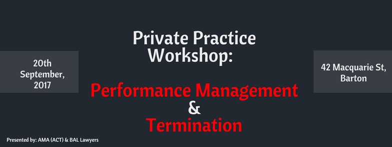 Private Practice Workshop: Performance Management & Termination