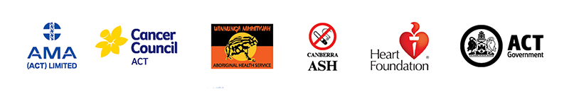Logos of the Tobacco Task Force partners are AMA ACT, Canberra ASH, The Cancer Council ACT, the Heart Foundation ACT and Winnunga Nimmityjah Aboriginal Health Service.