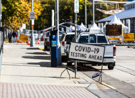 Sign for COVID testing centre