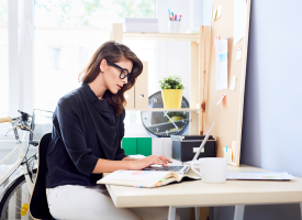 Woman working from home