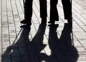 elderly couple shadows