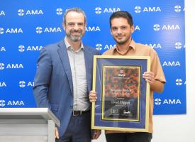 AMA President Dr Omar Khorshid and AMA Indigenous Scholarship winner Lloyd Diggins