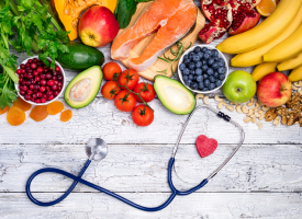 Healthy, fresh food with a stethascope