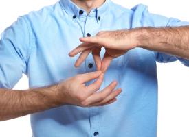 man using sign language