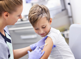 Child receiving vaccination