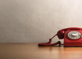 old style telephone on table