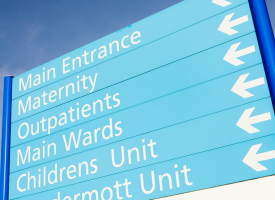 Maternity sign at hospital