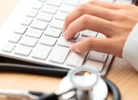 doctor using laptop