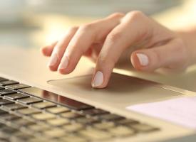 woman using laptop