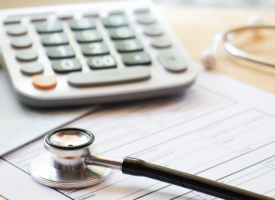 calculator and stethoscope