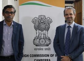 Image of Dr Khorshid with India’s Deputy High Commissioner to Australia, P.S. Karthigeyan.