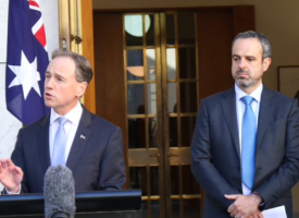 Minister Hunt making announcement