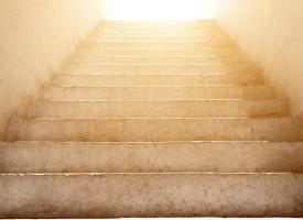 staircase leading up to light