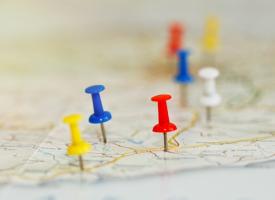 roadmap with pin markers