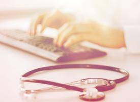 doctor using laptop