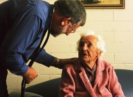 GP visiting aged care patient