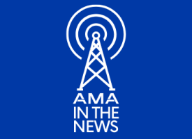 transmission tower with AMA in the News text 