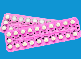 Packet of contraceptive pills