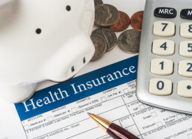 Calculator and health insurance form 