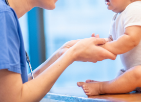 Nurse practitioner and baby