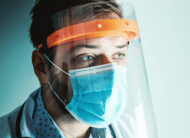 head of man in ppe 