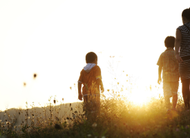 Children outside in nature