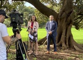 Dr Omar Khorshid and Dr Danielle McMullen at the Tree of Truth in Sydney