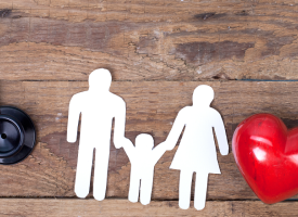 stethoscope, heart and family 
