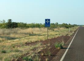 medical signpost in rural area