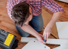 Man assembling furniture