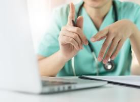 doctor using laptop