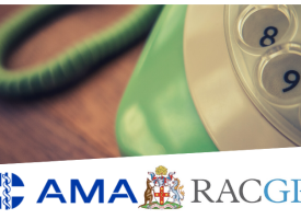 AMA & RACGP logos and telephone 