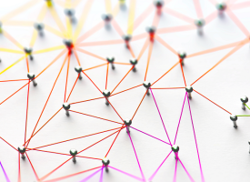 pins connected by string