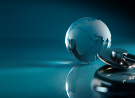 stethoscope and globe