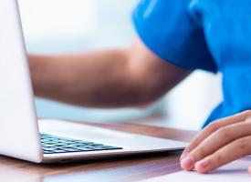 doctor using laptop
