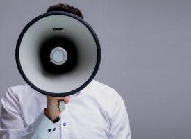 Person with megaphone