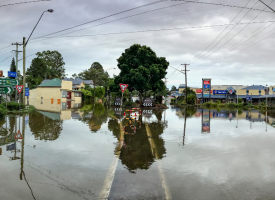 Flooded town