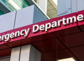 Emergency department signage at a hospital 