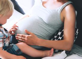 Pregnant mother and toddler