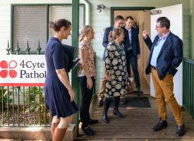 Michael Bonning and Steve Robson meet local flood affected doctors in Lismore 