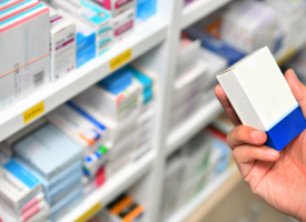 medicines on a shelf 