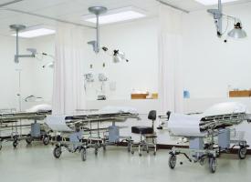 Interiors with hospital gurneys 