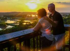 Couple looking at sunset