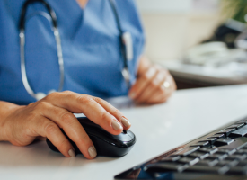 Doctor using a computer