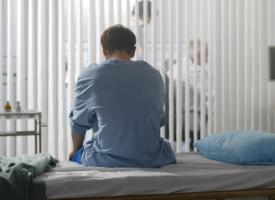 Patient waiting in hospital bed