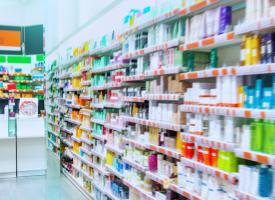 Pharmacy shelves