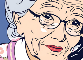 Cartoon of woman on phone