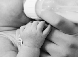 Baby feeding with bottle