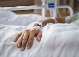Hospital patient's hand