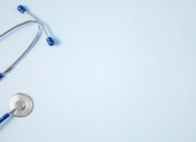 Stethoscope on a blue background